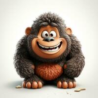 3d cartoon cute gorilla ai photo