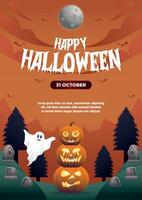 Poster Template Happy Halloween Background vector