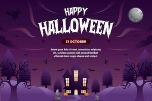 Vector Happy Halloween Background Template V3