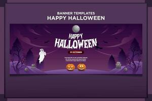 Banner Template Happy Halloween Vector Illustration V2
