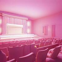 Pink cinema. AI Generative photo