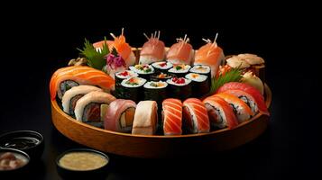 un Sushi con difuminar antecedentes ai generativo foto