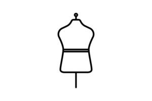 Mannequin icon. Icon related to textiles, sewing and used for displaying clothing made from textiles. Line icon style. Simple vector design editable