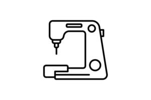 Sewing Machine icon. Icon related to textiles and sewing. Line icon style. Simple vector design editable