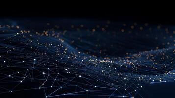 a dark blue geometric abstract background with lines and dots photo