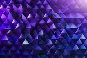 Purple Gradient Abstract Illustration. 3D triangle Background. Computer Art Design Template. AI Generative photo