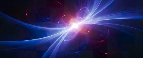 neón de colores brillante alto energía singularidad en espacio, 3d representación. ai generado foto