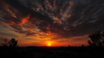 el puesta de sol cielo ai generativo foto