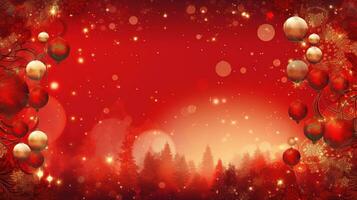 AI Generative red abstract background decorative graphic template to christmas or new year design photo
