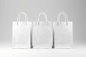 Shopping bag mockup design on white background. Generative AI photo