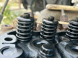 engine parts and car parts, close - up photo