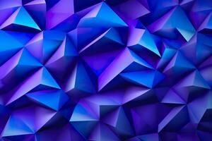 Purple Gradient Abstract Illustration. 3D triangle Background. Computer Art Design Template. AI Generative photo