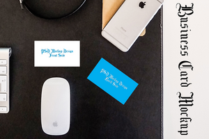 3d bedrijf kaart psd's mockup met iphone psd