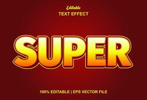 super text effect with orange color graphic style editable vector