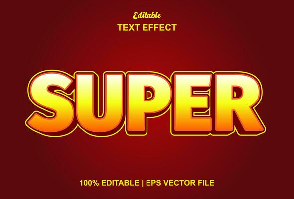 super text effect with orange color graphic style editable