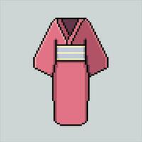 píxel Arte ilustración kimono. pixelado kimono ropa. hermoso japonés kimono ropa icono pixelado para el píxel Arte juego y icono para sitio web y vídeo juego. antiguo colegio retro vector