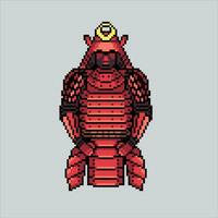 Pixel art illustration Japanese Samurai. Pixelated Samurai armor. Japanese Smurai Armor icon pixelated for the pixel art game and icon for website and video game. old school retro. vector