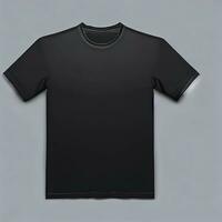 Black Tshirt Mockup Isolated On Grey Background. AI Generative photo