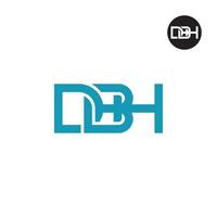 letra dbh monograma logo diseño vector