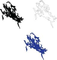 lago winnipesaukee mapa. nuevo Hampshire mapa. lago winnipesaukee icono. vector