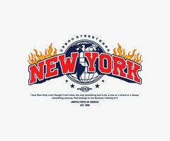 College New York slogan typography . Varsity slogan design, sport apparel print. Vintage graphic. Vector illustration.for streetwear and urban style t-shirts design, hoodies, etc