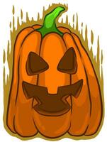 Pumpkin Head Illustration Vector Carved