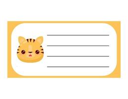 Design of the pages of the weekly and daily children's planner. Cute tiger. Checklist layout for diary, notepad vector