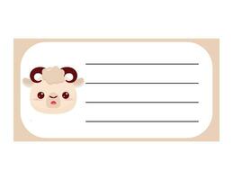 Design of the pages of the weekly and daily children's planner. Cute lamb. Checklist layout for diary, notepad vector