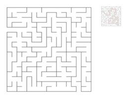 Square maze,  logic game with labyrinths.  maze game. A maze with answers vector