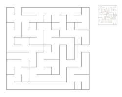 Square maze,  logic game with labyrinths.  maze game. A maze with answers vector