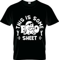 This Is Some Boo Sheet Halloween T-shirt, Halloween Family T-shirt, Halloween Party Tee, Good for Clothes, Greeting Card, Poster, and Mug Design. vector