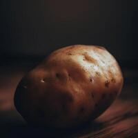 Potato on the table. AI Generative photo