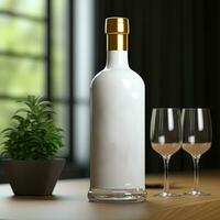 realistic bottle mockup. Design Template of Packaging Mockup photo