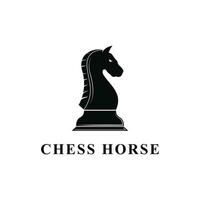 negro ajedrez caballo Caballero pedazo silueta logo diseño vector