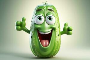 Cucumber 3D Cartoon Character photo