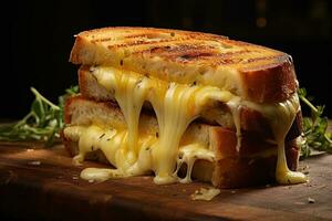 Freshly Grilled Gourmet Sandwich Melting with Indulgent photo