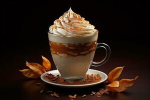 Caffee latte with whipped cream photo