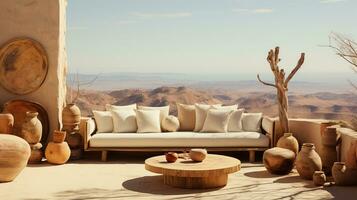 Panorama of a contemporary outdoor conversation inspire. Landscape Furniture photo