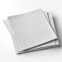 Blank white paper isolated on white background. Generative AI photo