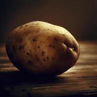 Potato on the table. AI Generative photo