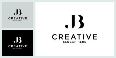 JB or BJ initial letter logo design vector