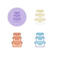 Plastic Food Container Vector Icon