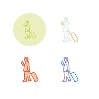 Walking with Luggage Vector Icon