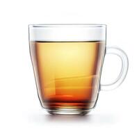 Transparent cup of tea isolated on white background. AI Generative photo