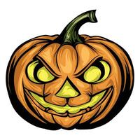 halloween pumpkin head white background illustration vector