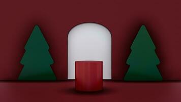 Christmas podium background for product 3d rendering photo