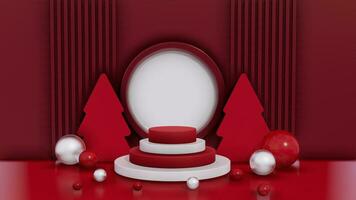 Christmas podium background for product 3d rendering photo