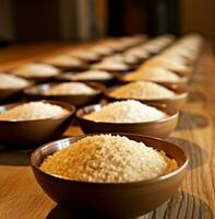 A row of empty bowls, world food day images photo