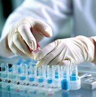 The scientists hands are steady and precise as they work, medical stock images photo