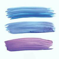 Hand draw blue brush stroke watercolor design vector